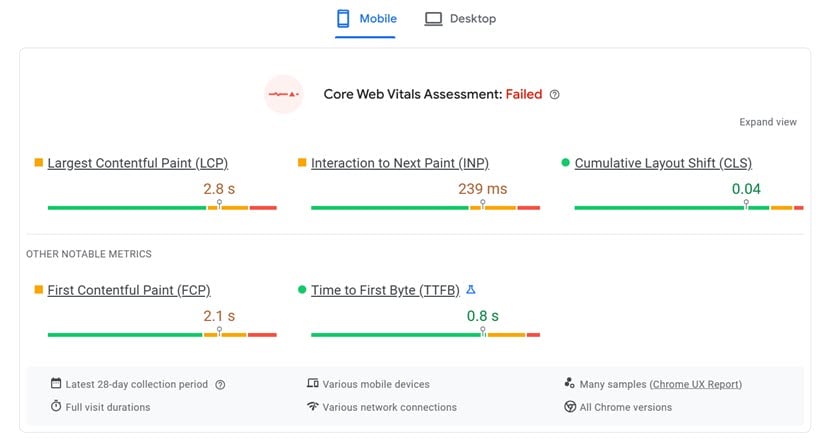 Tác động của sức sống web cốt lõi đối với các trang web đa ngôn ngữ